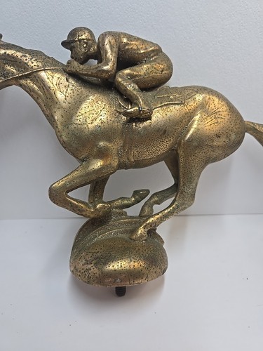 Jockey on #4 Race Gilt Bronze Car Mascot - Picture 3 of 11