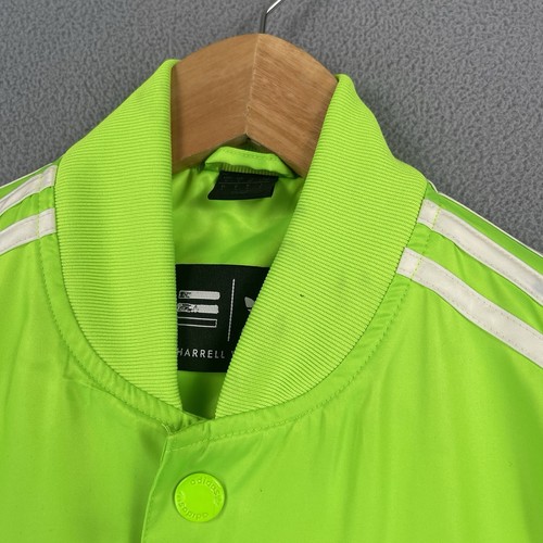 Adidas Pharrell Williams Jacket Mens Small Lime Green Snap Button Bomber Track - Picture 3 of 15