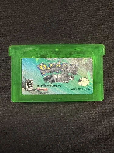 Pokemon Emerald GBA (Game Boy Advance, 2004) Tested and Working *Dry Battery*