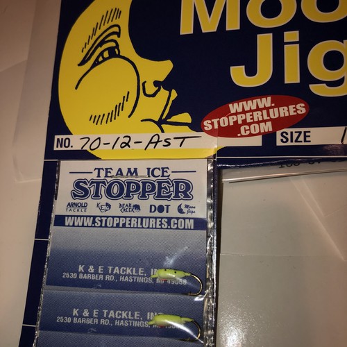 K&E Tackle, Inc Moon Jigs, Stopper Lures 70-12-AST, Size 12, 12 hooks, Glow - Picture 4 of 6