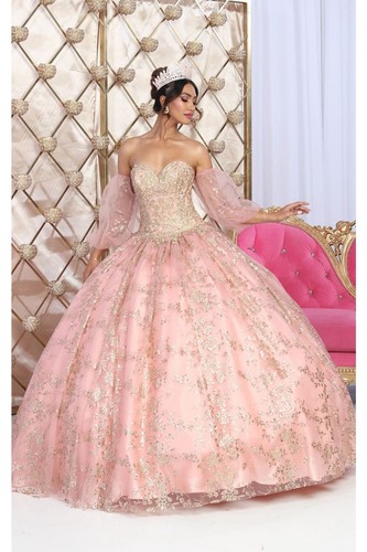 Damen Kleider für Quinceanera Abschlussball lang bestickt ärmellos Ballkleider - Bild 2 von 76