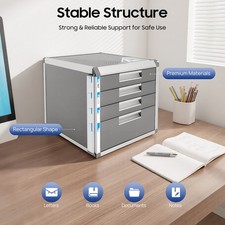 Locking Drawer Cabinet Desk Organizer - Home Office Desktop File Storage Box🔥