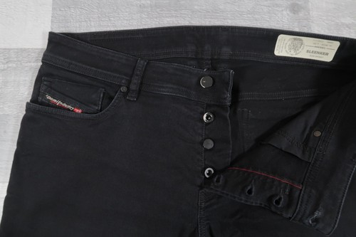 Jeans Uomo Diesel Sleenker Elasticizzato Slim Skinny Nero W34 L30 Lavaggio 069EI - Foto 8 di 13