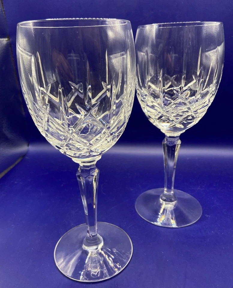 Juego de dos copas de agua de colección Gorham Crystal Lady Anne vasos vajilla Foto 3 de 4