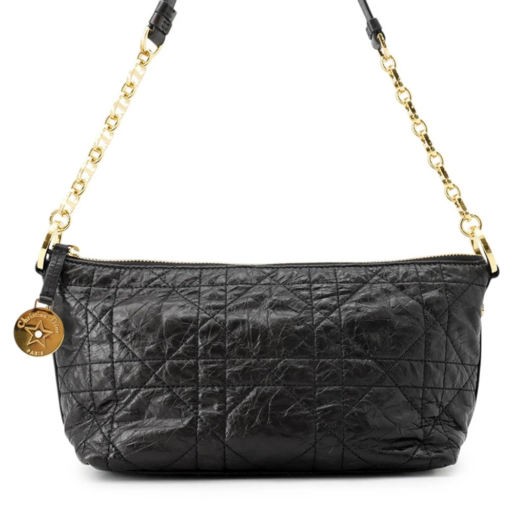 Dior — Dior Macrocannage Hobo Shoulder Bag CrinkledCalf Leather Black S3202UNIO_M900
