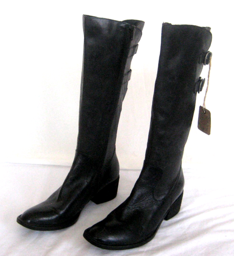 Neu ohne Karton New Born schwarze hohe Lederstiefel Damengröße 9,5 M seitlicher Reißverschluss Reiten - Bild 3 von 11