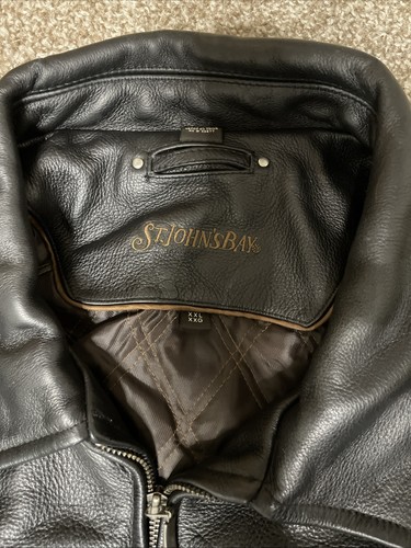St John’s Bay XXL Mens Black Zip Up Leather Jacket - Picture 3 of 11