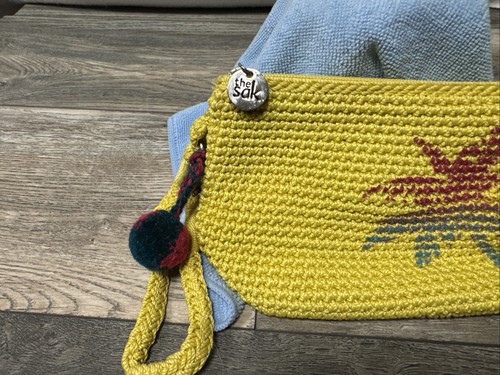 Borsa da polso all'uncinetto The Sak Yellow Palm pochette borsa cosmetica. - Foto 3 di 7