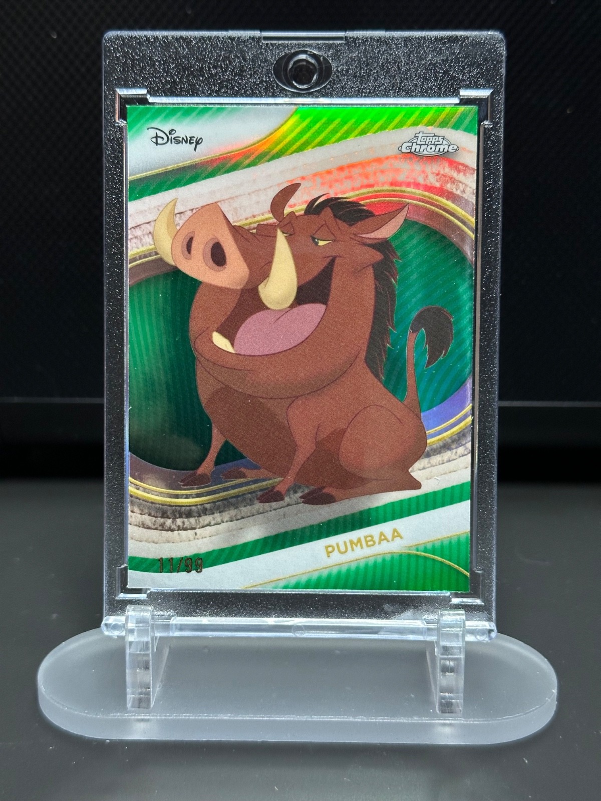 2025 Topps Chrome Disney Pumbaa #99 Green Refractor 11/99