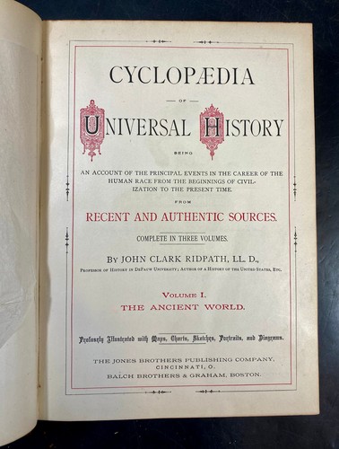 1885 Ridpath History Of The World Volumes I II III ~ Cyclopedia Illustrated - Imagen 8 de 21