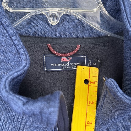 Vineyard Vines Shep & Ian Mens Large Tall LT Vest Blue Full Zip Casual No Logo - Picture 2 of 8