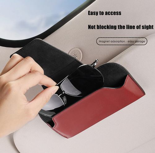Supporto parasole auto scatola portaoggetti occhiali da sole porta occhiali auto - Foto 3 di 19