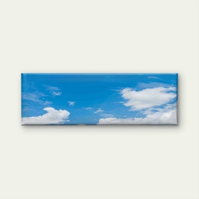 Panoramic Blue Sky With Big White Clouds Canvas Print Wall Art Home Decor