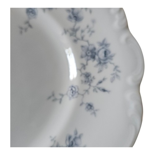 Blue Garland Bavaria Johann Haviland 14.75" Oval Serving Platter Silver Rim READ - Picture 3 of 8