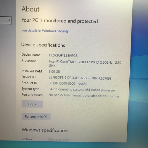 Portátil HP 250 G6 15,6” i5-7200U 2,50 GHz 8 GB RAM 256 GB SSD (Windows 10 Pro) - Imagen 4 de 12