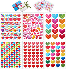 60 Sheets Valentine Heart Stickers Love Decorative Sticker for Kids E...