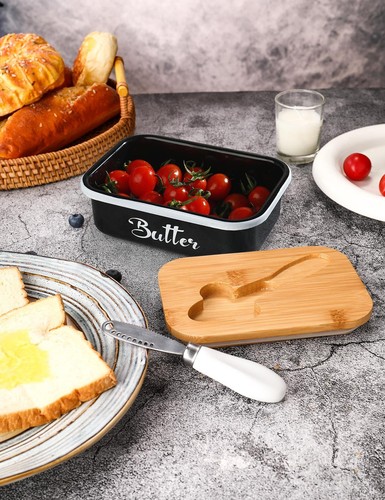 Butter Dish with Lid for Countertop, Metal Butter Keeper with Stainless Steel... - Picture 7 of 7