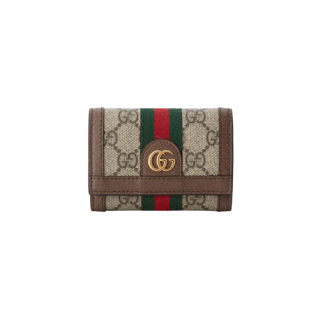 Portefeuille Gucci Ophidia GG Supreme toile bi pli beige ébène