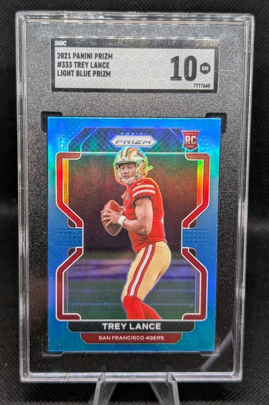 2021 Panini Prizm - Rookie Trey Lance #333 Light Blue Prizm (RC) SSP SGC 10