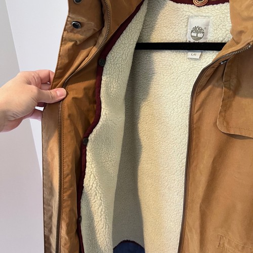 Timberland Damen Waterproof DryVent Sherpa Lined Hooded Parka Brown Size Large - Bild 8 von 17