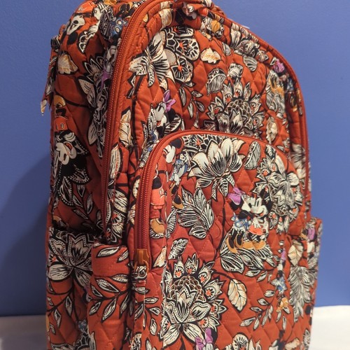 VERA BRADLEY DISNEY FLIRTY Floral CLAY MICKEY & MINNIE LARGE BACKPACK *NWT* - Picture 2 of 8