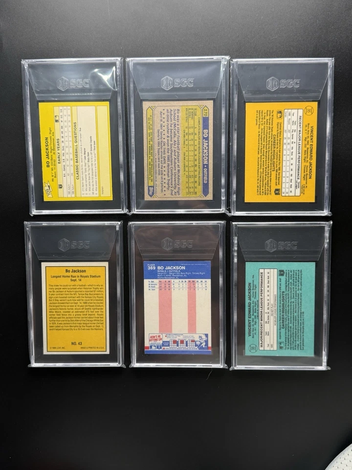 Lote de 6 tarjetas de novato Bo Jackson clasificación SGC Foto 2 de 2