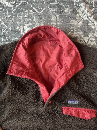 Patagonia 2007 Deep Pile Snap-T Glissade Reversible Pullover XL Brown/red - Picture 2 of 5