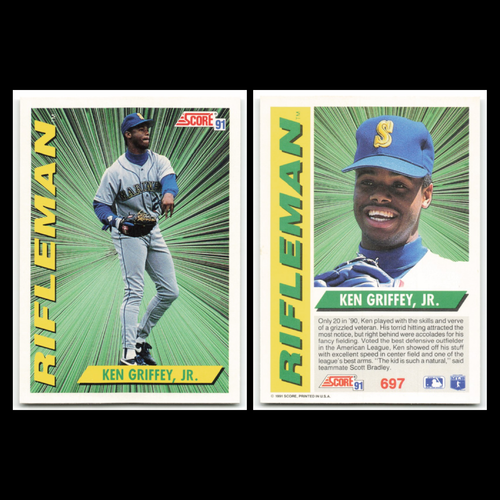 Ken Griffey Jr. Lot 10 Baseball Karten 1991 Score Seattle Mariners Set Sammlung - Bild 3 von 12