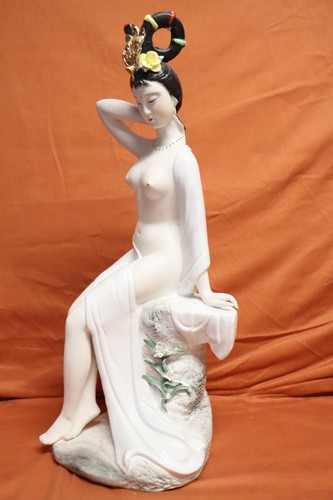Large 20 inch Asian nude porcelain lady figurine, beautiful. Tag 79f - Picture 8 of 16