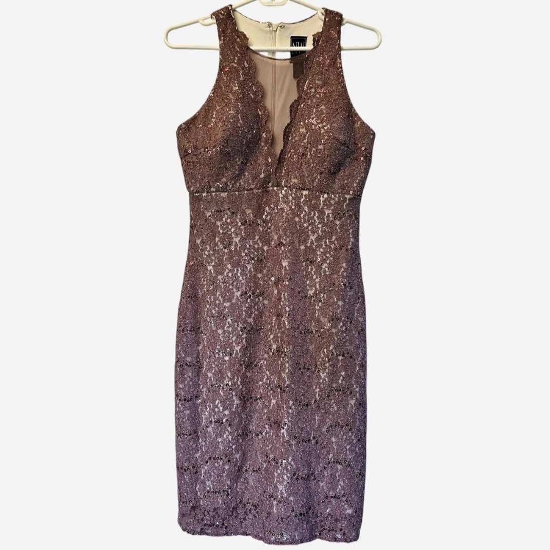 nightway sequined lace cocktail dress Nightway Sequined Lace Cocktail Dress