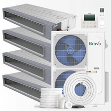 Bravo 4-Zone Ducted Mini Split AC & Pump 42000 BTU Slim Duct 12K+12K+12K+18K