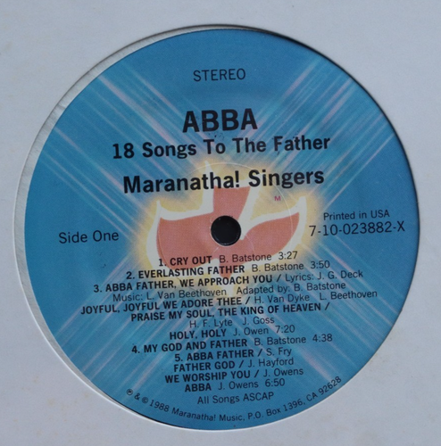 MARANATHA! SINGERS Abba 18 Songs To The Father SEALED LP 1988