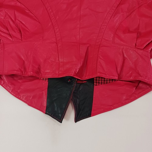International Rinzi Collection Women's Red & Black Genuine Leather Jacket Size L - Picture 14 of 20