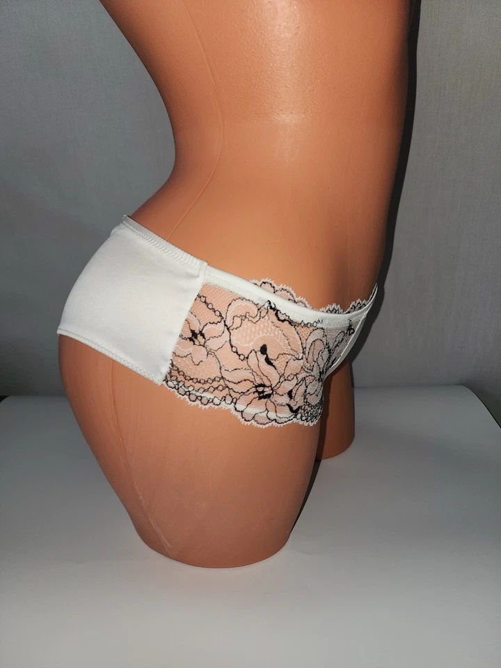Panty Chantelle Inserciones de Encaje Sedoso Blanco Talla S EE. UU. / 38 UE NUEVO SIN ETIQUETAS Foto 3 de 4