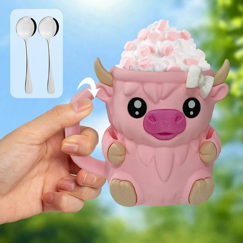 Highland Cow Ice Cream Holder, Personalized Funny Kitchen Decor UK - Picture 3 of 42