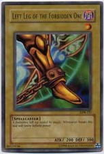 Heavily Played, English Yu Gi Oh Left Leg of the Forbidden One - LOB-121 - Ultra