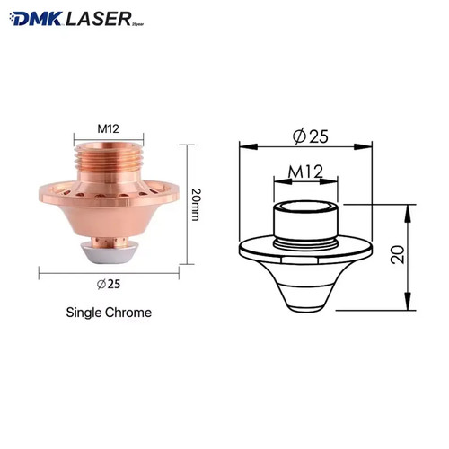10pcs Laser Cutting Nozzle D25 M12 H20 Nozzles Cutting Copper Nozzle For AMADA - Picture 10 of 10