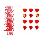 12 Pcs Love Decorations Valentine's Day Heart Shaped Ornaments Wedding Hanging
