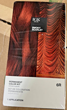 IGK Permanent Hair Dye Color Kit  6R Smoky Scarlet - Intense Auburn FREE SHIP