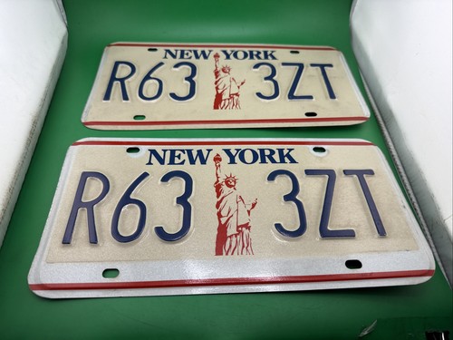 Vintage Paar Freiheitsstatue New York Nummernschilder NY - Bild 1 von 4