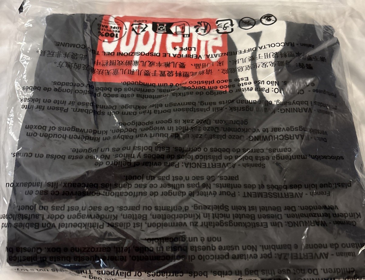 SUPREME STICK TEE BLACK SIZE MEDIUM FW25 WEEK 1 (100