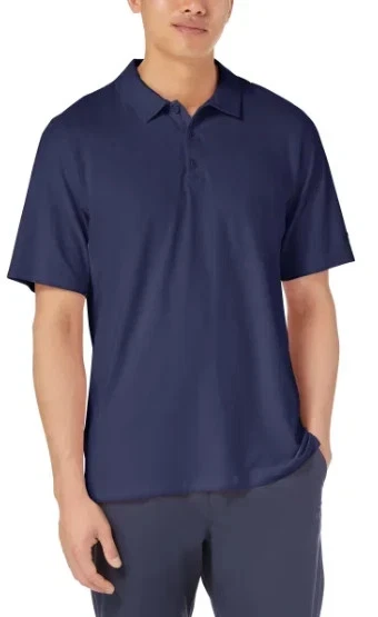 Polo Kirkland Signature Performance para hombre, azul marino, talla XL Foto 2 de 4