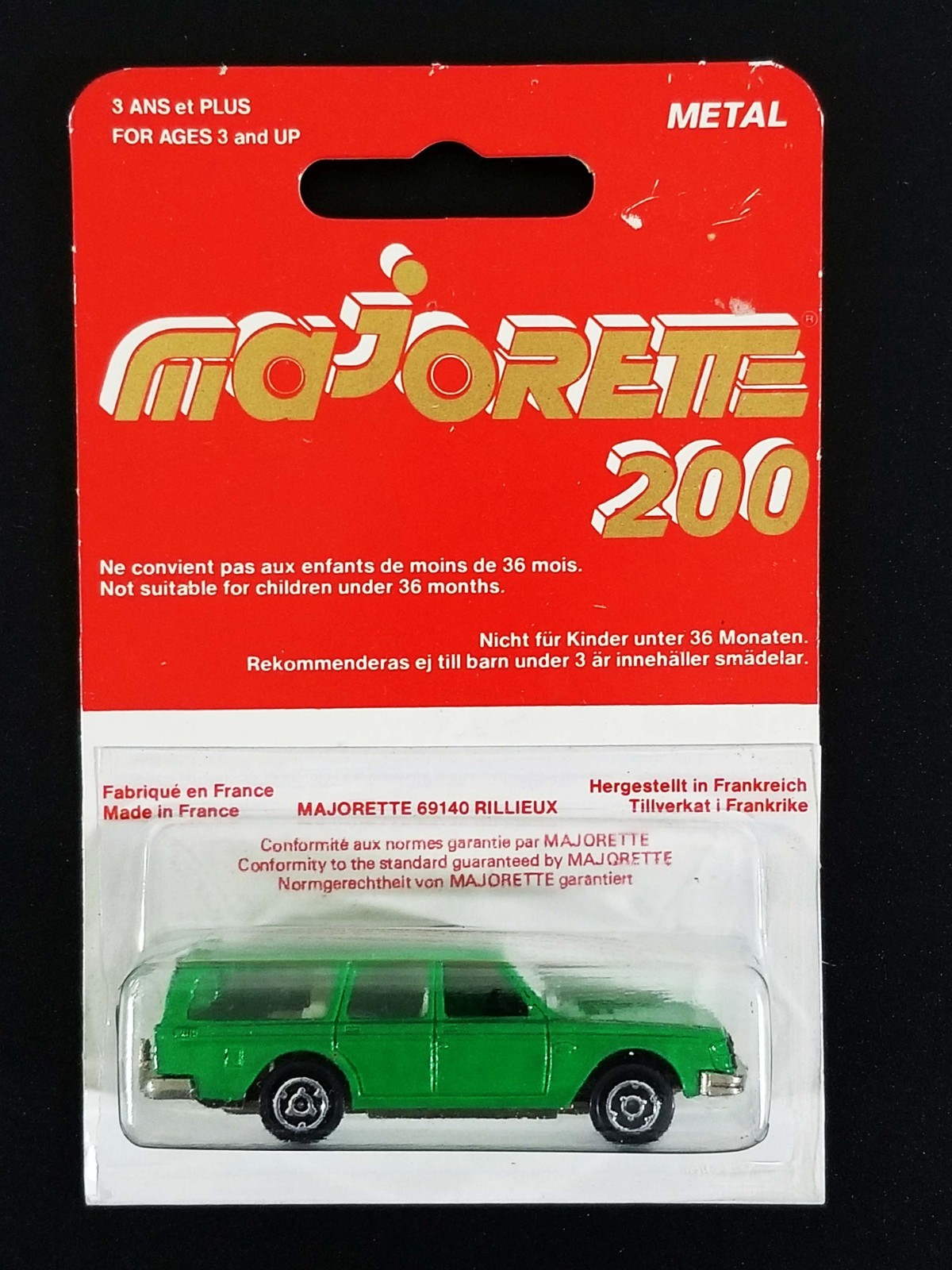 Vintage Majorette 220 Volvo 245 DL / Rare Red, White, Gold Card / Made in France