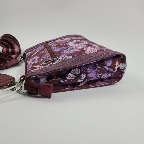 Sakroots Sanibel Crossbody Cabernet In Bloom Vegan Leder Handtasche Geldbeutel - Bild 5 von 24