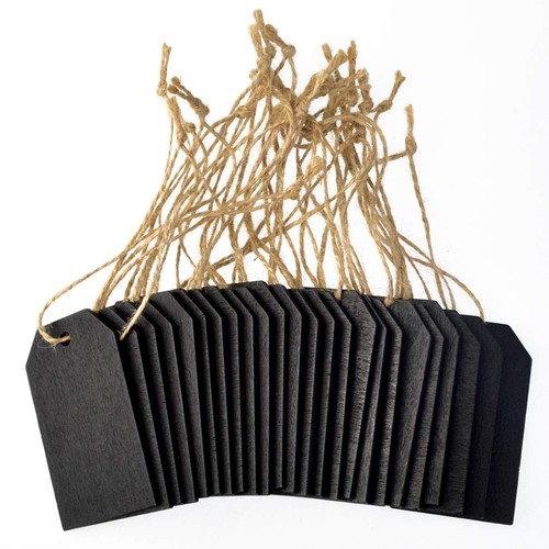 48 Pcs Chalkboard Tags, Hanging Wooden Mini Chalkboard Signs Decorative Label... - Picture 3 of 7