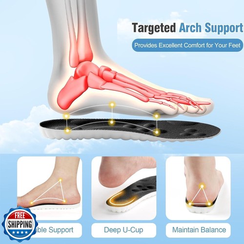 Steppers Einlegesohlen für Männer und Frauen, Fußstr Einlegesohlen mit Fußgewölbestütze, 4D Mem - Bild 2 von 5