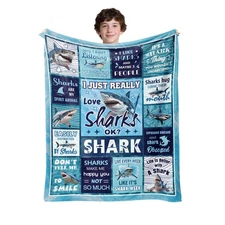 Shark Blankets, Shark Gifts for Women/Men, Cute Birthday Gifts for Kids, Soft...
