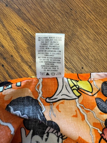 Disney Mickey Minnie Mouse Halloween Scrub Top S Cotton Orange V-Neck - Bild 5 von 11