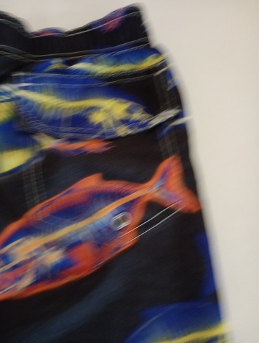 Unbranded Neon Fish Swim Trunks Boys Sz. XL 18/20 Small Snag On Inside Netting - Picture 4 of 8