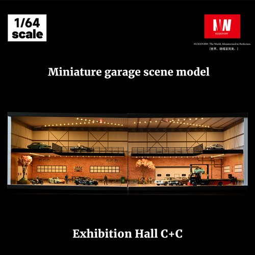 1/64 Diorama Garage Model LED Lighting Diecast Model Car Scene Display Case US - Picture 60 of 93
